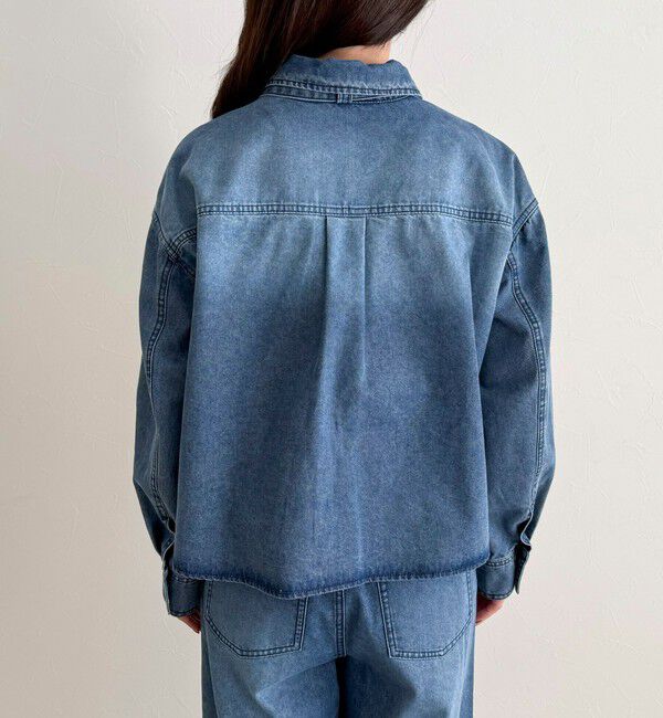fredy emue「《セットアップ対応》デニムボウタイクロップドシャツ」|シャツ・ブラウス|