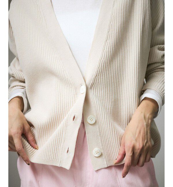 SALON adam et rope'「Vネックカーディガン-CreamyCotton /クリーミーコットン-」|カーディガン|