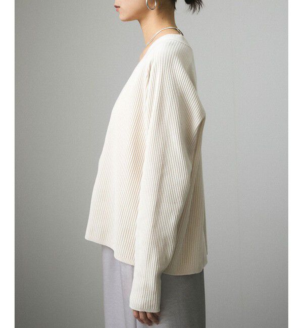 SALON adam et rope'「Vネックカーディガン-CreamyCotton /クリーミーコットン-」|カーディガン|