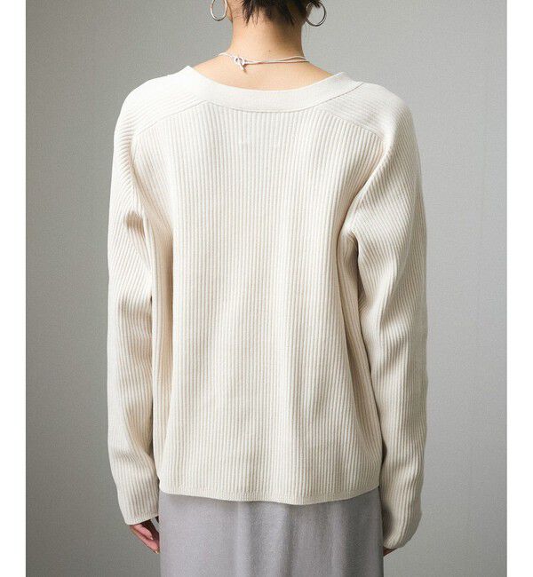 SALON adam et rope'「Vネックカーディガン-CreamyCotton /クリーミーコットン-」|カーディガン|
