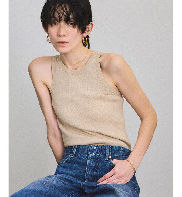 SALON adam et rope'「ハイツイストコットンアメリカンスリーブタンクトップ」|タンクトップ|