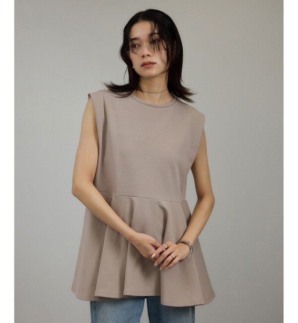 SALON adam et rope'「【WEB限定】ショルダータックペプラムプルオーバー」|Tシャツ・カットソー|ベージュ系(28)