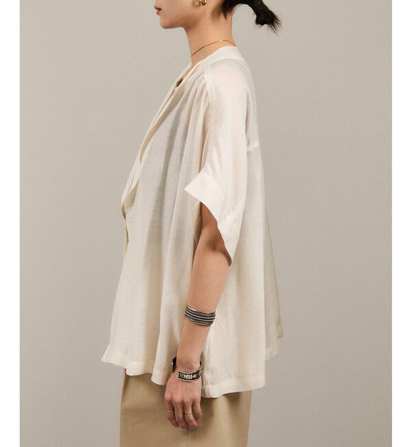 SALON adam et rope'「【WEB限定】シアーエアリージャケットライクブラウス［洗える］」|シャツ・ブラウス|