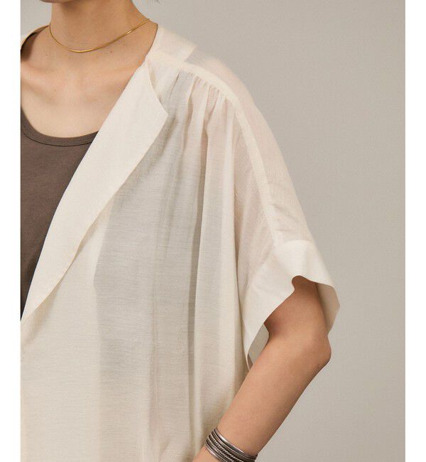 SALON adam et rope'「【WEB限定】シアーエアリージャケットライクブラウス［洗える］」|シャツ・ブラウス|