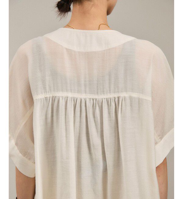 SALON adam et rope'「【WEB限定】シアーエアリージャケットライクブラウス［洗える］」|シャツ・ブラウス|