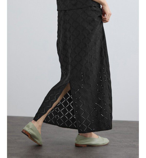 SALON adam et rope'「Cafissiダイヤパターンスカート / セットアップ対応」|スカート|ブラック(01)