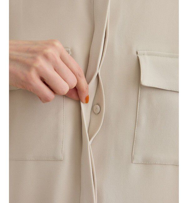 ROPE「【洗える・カセット服】バックサテン ドルマンブラウス/お仕事・通勤・セットアップ対応」|シャツ・ブラウス|