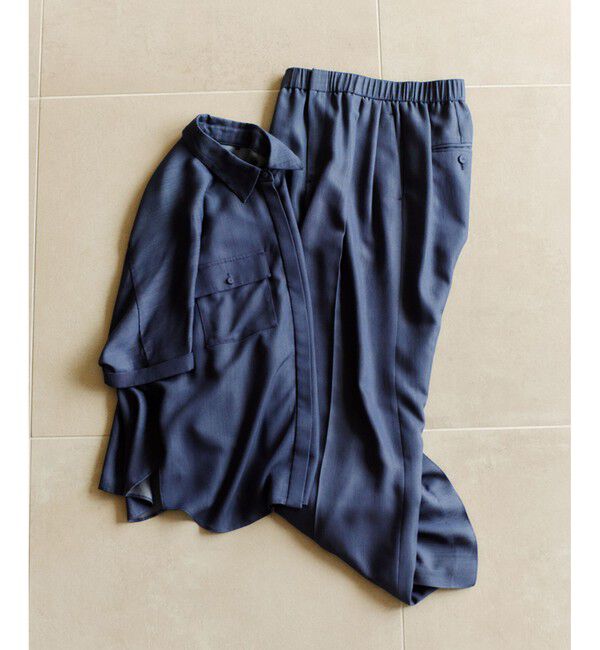 ROPE「【洗える・カセット服】バックサテン ドルマンブラウス/お仕事・通勤・セットアップ対応」|シャツ・ブラウス|