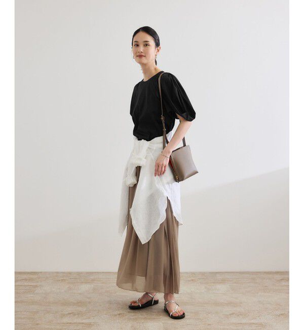 ROPE「【洗える】クリア天竺ボリュームスリーブプルオーバー【お仕事・通勤対応】」|Tシャツ・カットソー|