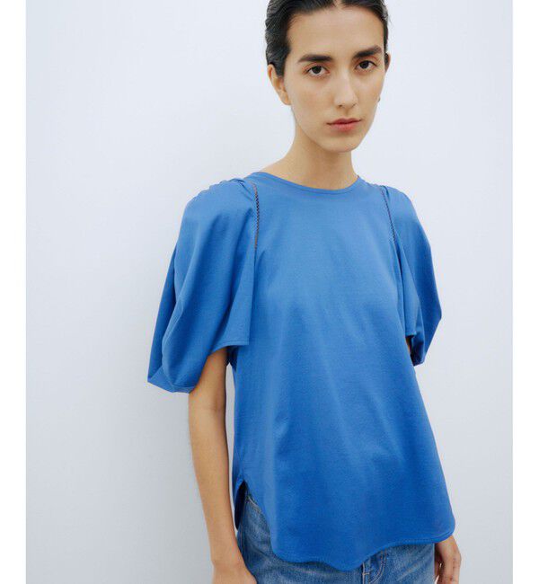 ROPE「【洗える】クリア天竺ボリュームスリーブプルオーバー【お仕事・通勤対応】」|Tシャツ・カットソー|