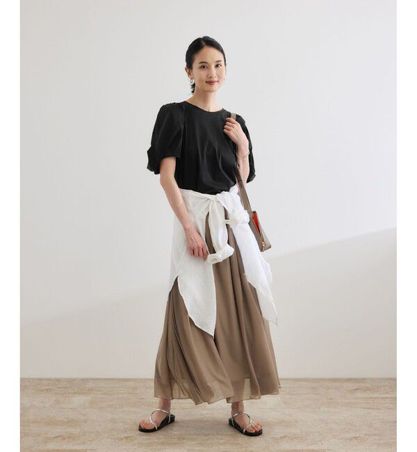 ROPE「【洗える】クリア天竺ボリュームスリーブプルオーバー【お仕事・通勤対応】」|Tシャツ・カットソー|