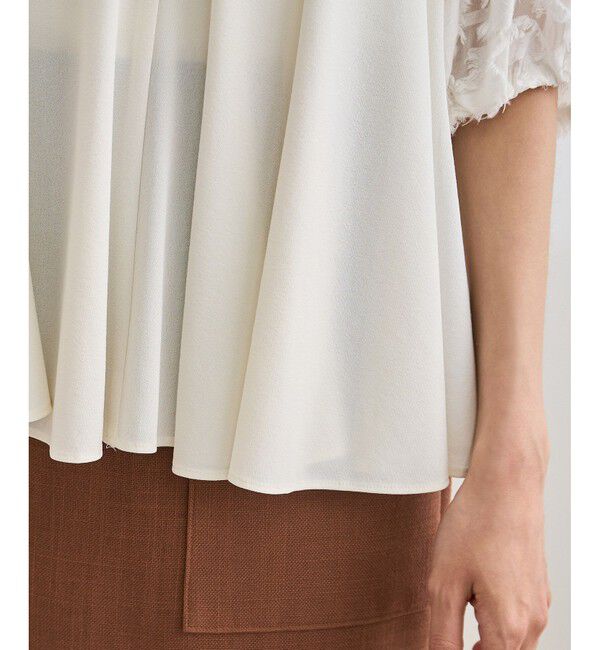 ROPE「ジャガードスリーブコンビブラウス/イージーケア」|シャツ・ブラウス|