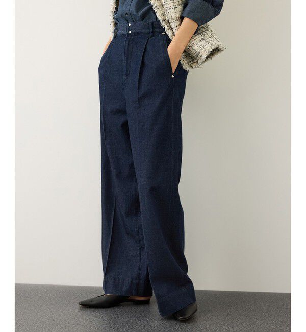 ROPE「テンセルデニムストレートワイドパンツ/イージーケア・セットアップ対応」|デニム|