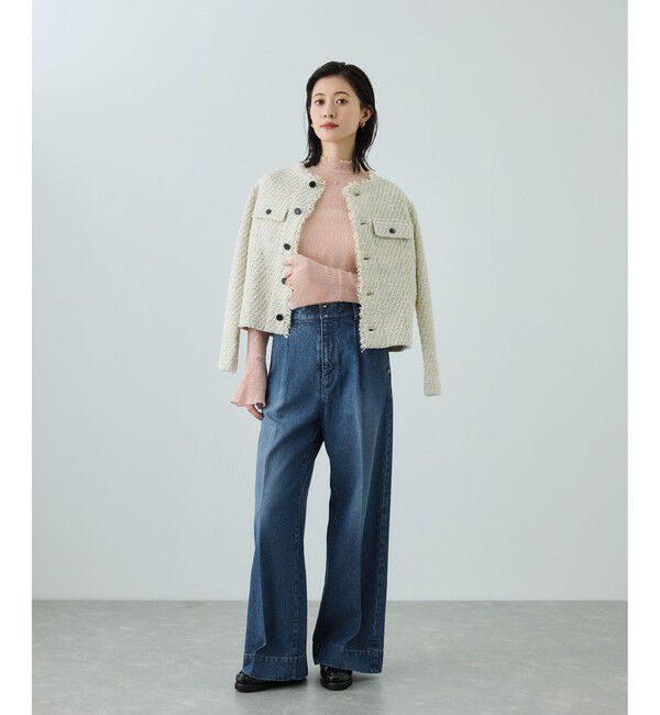 ROPE「テンセルデニムストレートワイドパンツ/イージーケア・セットアップ対応」|デニム|