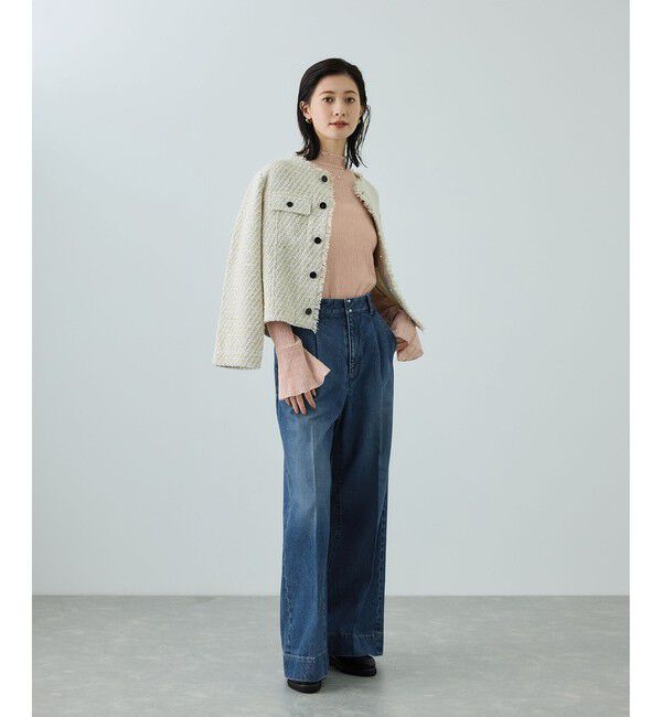 ROPE「テンセルデニムストレートワイドパンツ/イージーケア・セットアップ対応」|デニム|