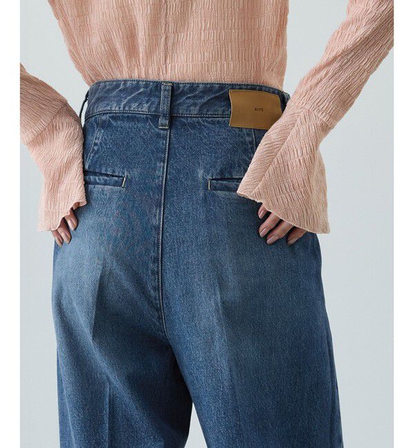 ROPE「テンセルデニムストレートワイドパンツ/イージーケア・セットアップ対応」|デニム|