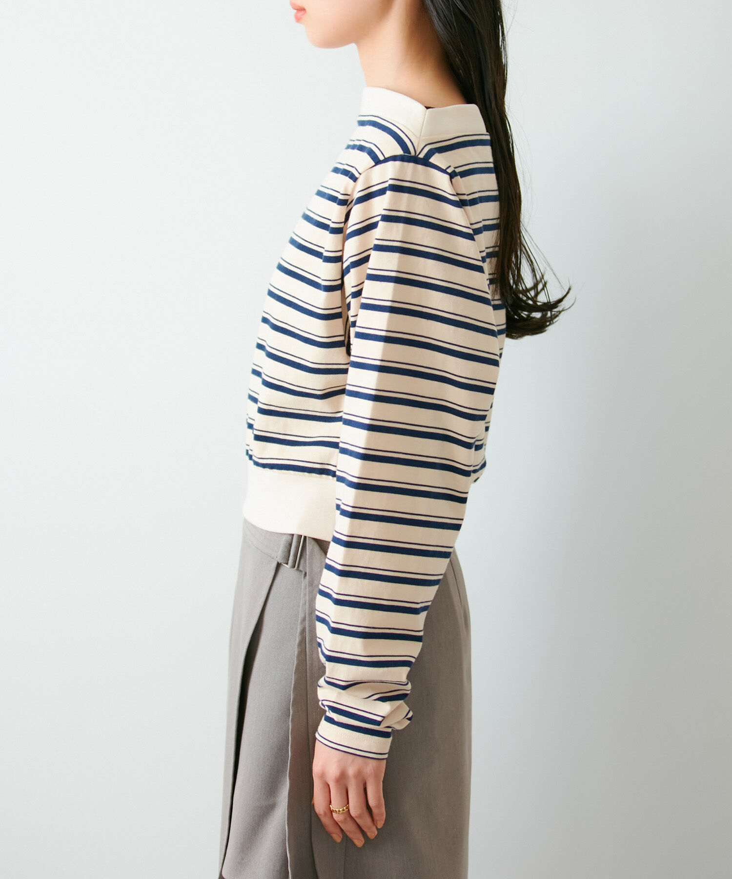 VIS「マルチボーダーオフショルトップス」|Tシャツ・カットソー|