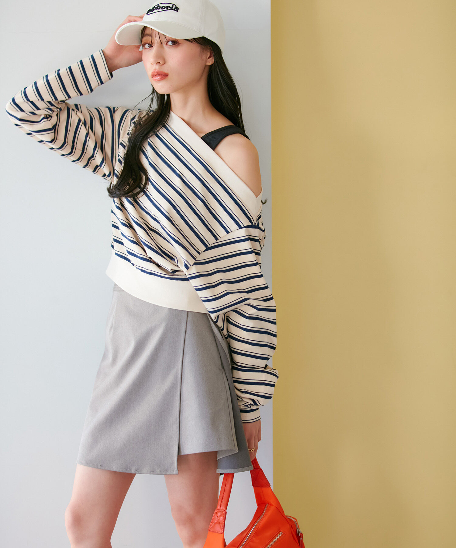 VIS「マルチボーダーオフショルトップス」|Tシャツ・カットソー|