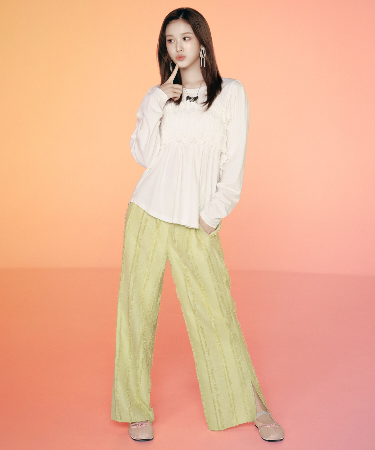 VIS「ビスチェドッキングデザインロングTシャツ」|Tシャツ・カットソー|