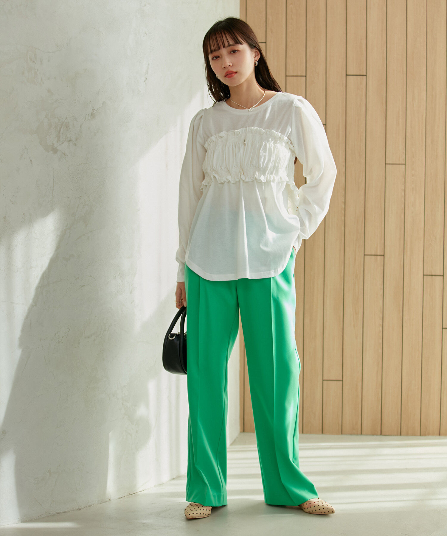 VIS「ビスチェドッキングデザインロングTシャツ」|Tシャツ・カットソー|