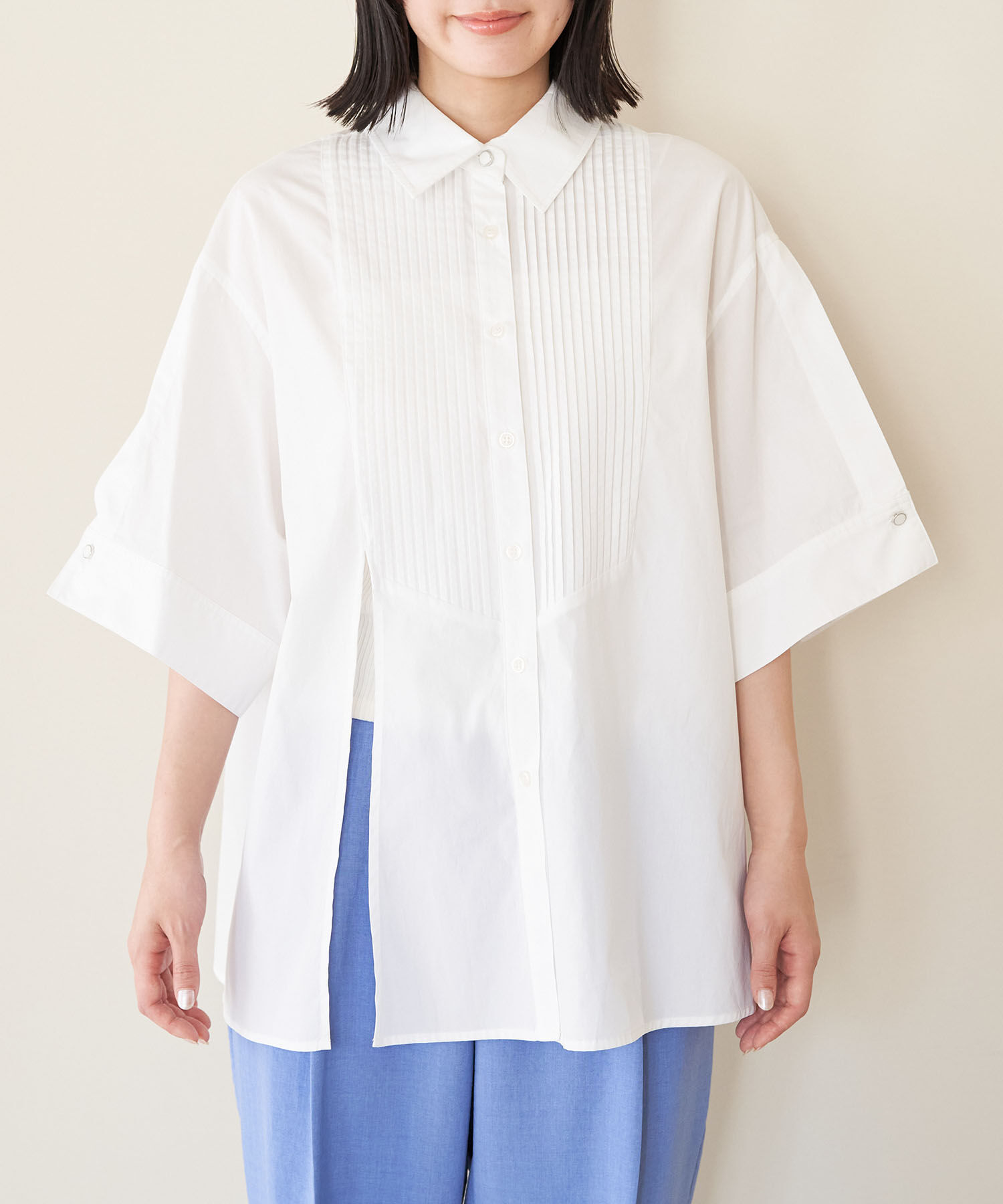 VIS「【洗える】オーバーサイズピンタックシャツ」|シャツ・ブラウス|