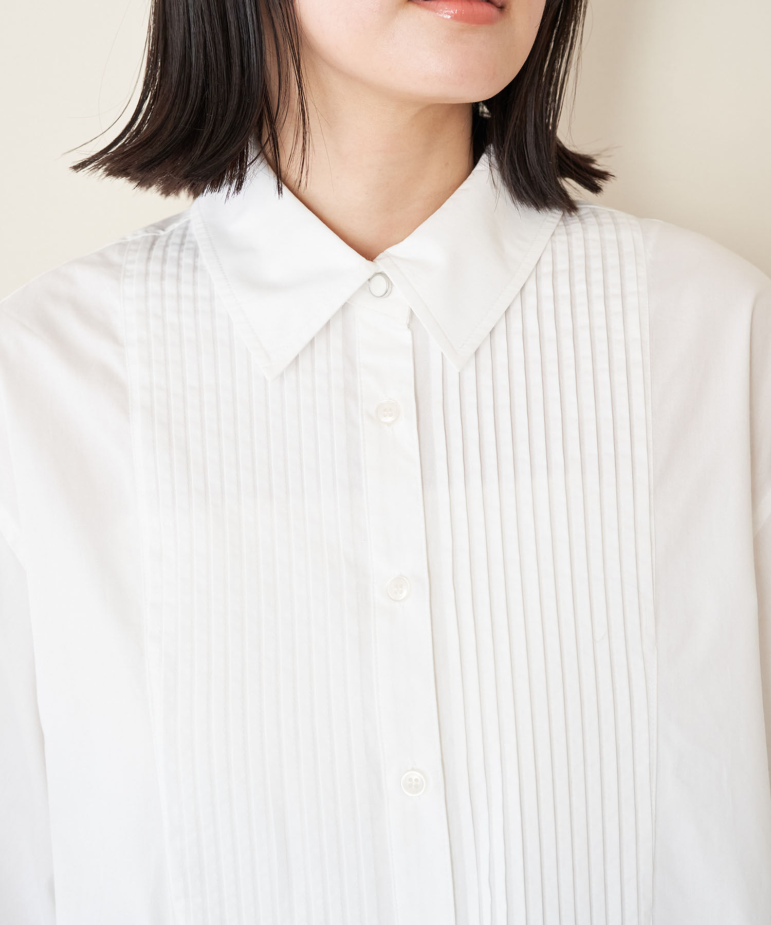 VIS「【洗える】オーバーサイズピンタックシャツ」|シャツ・ブラウス|