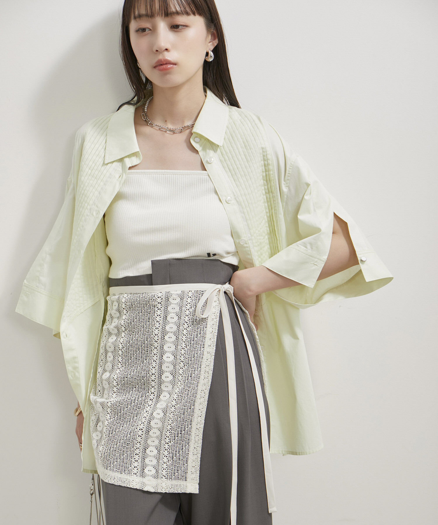 VIS「アソートレースレイヤードスカート」|スカート|