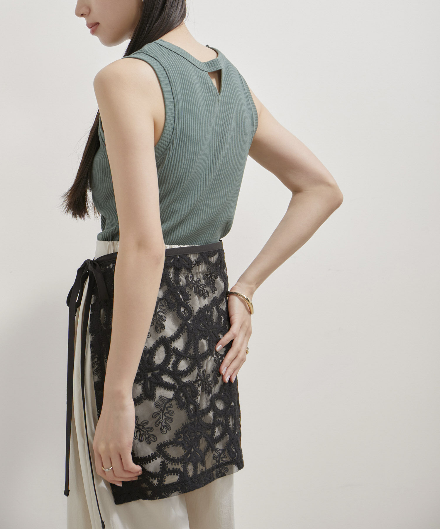 VIS「アソートレースレイヤードスカート」|スカート|