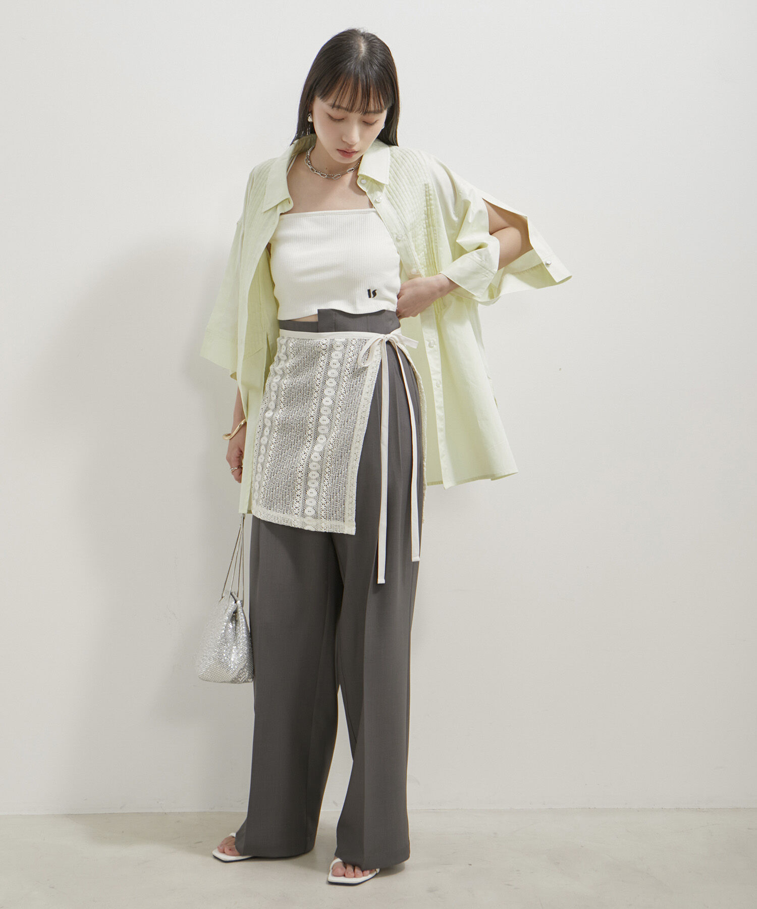 VIS「アソートレースレイヤードスカート」|スカート|