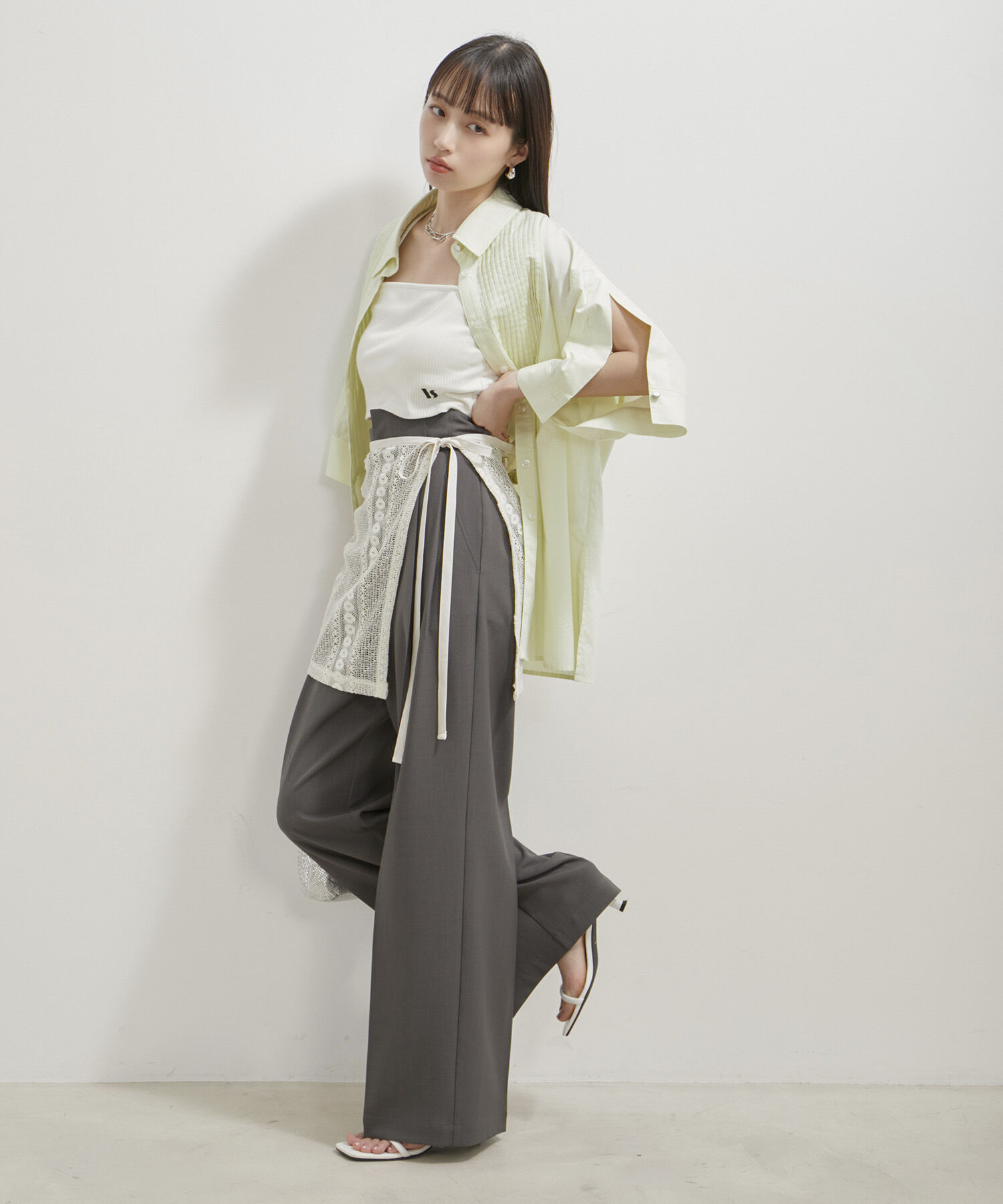 VIS「アソートレースレイヤードスカート」|スカート|