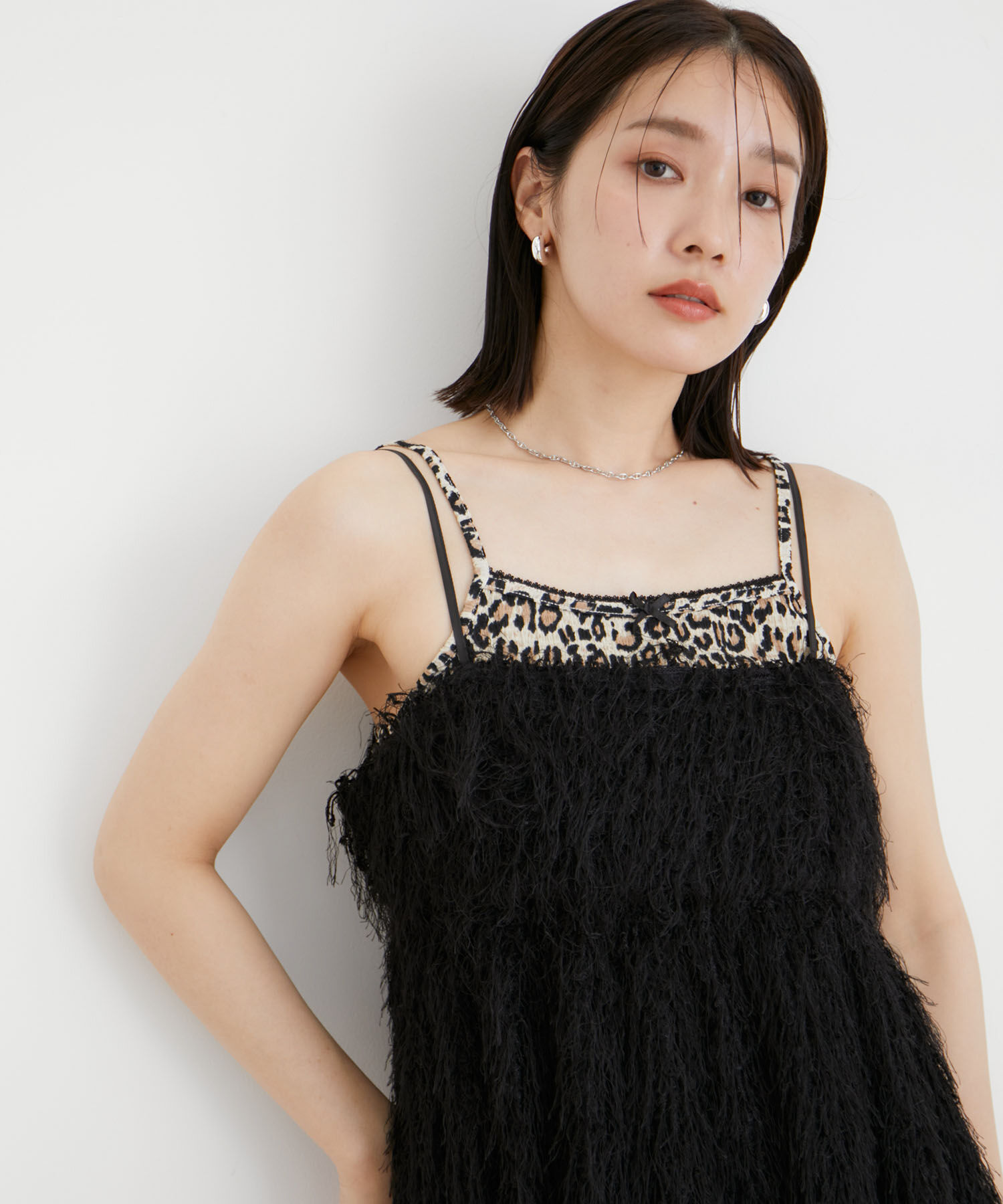 VIS「【洗える】フリンジフレアキャミブラウス」|シャツ・ブラウス|