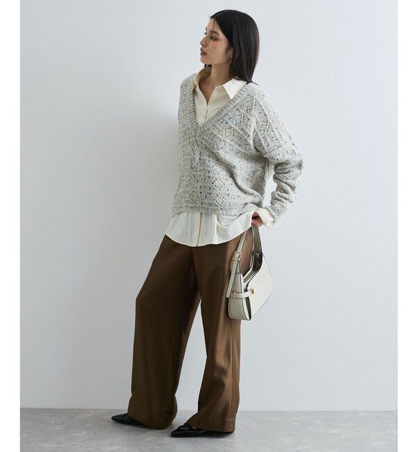 VIS「ミックスカラー深Vネックニット」|ニット・セーター|