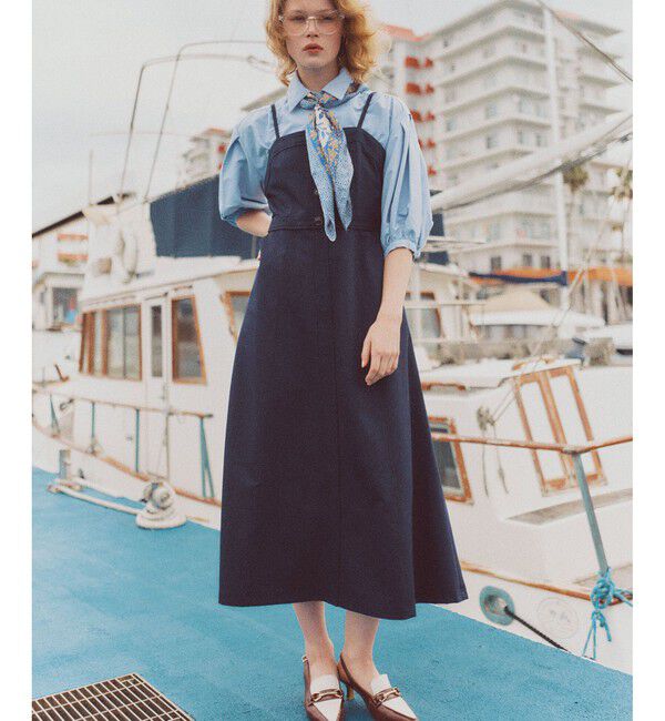 VIS「【POLO BCS】VIS別注フロントボタンツイルワンピース」|ワンピース|