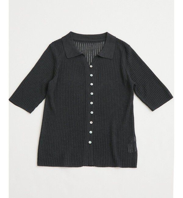 VIS「半袖サマーニットポロカーディガン」|ニット・セーター|