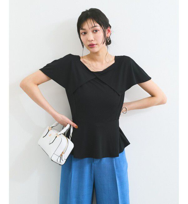 VIS「【WEB限定】ビッグカラーペプラムカットソー」|Tシャツ・カットソー|