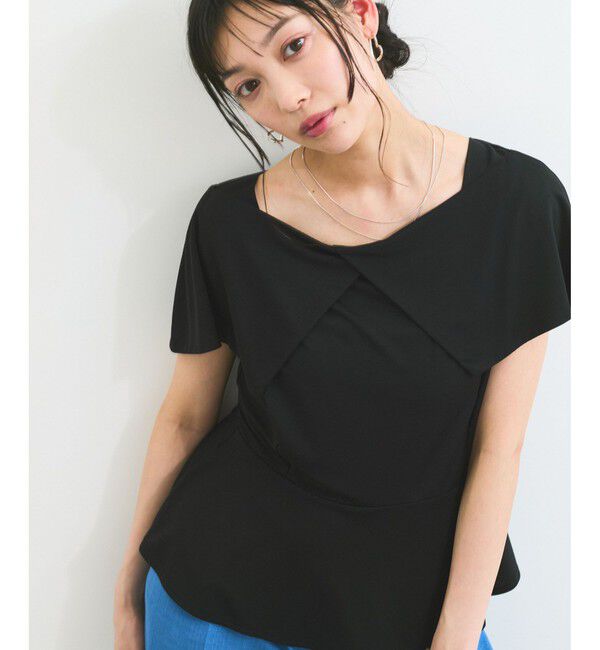 VIS「【WEB限定】ビッグカラーペプラムカットソー」|Tシャツ・カットソー|