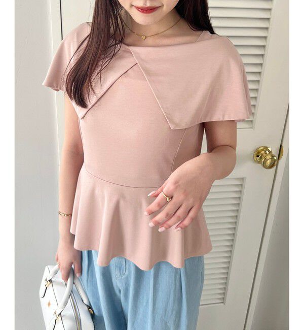 VIS「【WEB限定】ビッグカラーペプラムカットソー」|Tシャツ・カットソー|