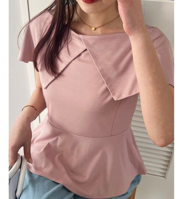 VIS「【WEB限定】ビッグカラーペプラムカットソー」|Tシャツ・カットソー|