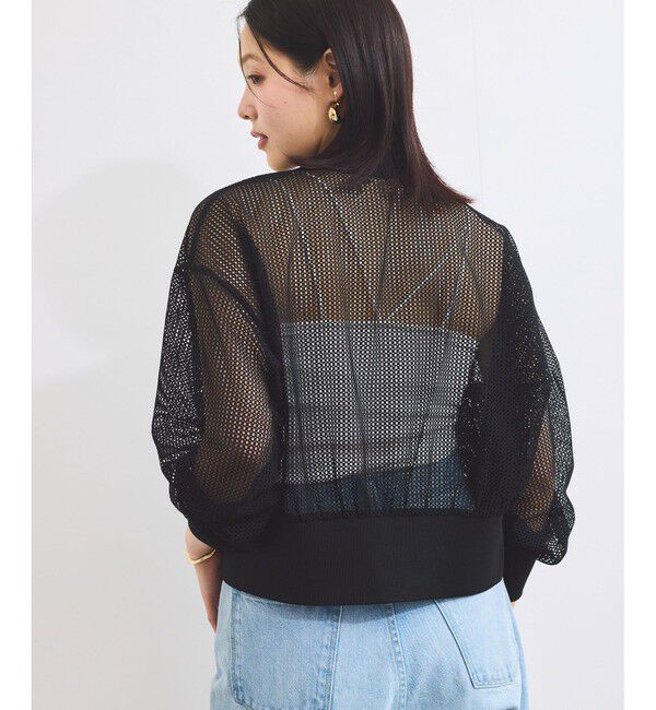 VIS「【WEB限定】ジップアップメッシュブルゾン/カーディガン」|カーディガン|