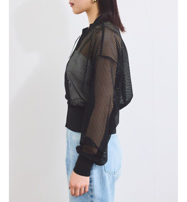 VIS「【WEB限定】ジップアップメッシュブルゾン/カーディガン」|カーディガン|
