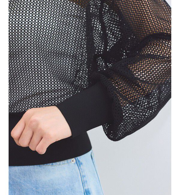 VIS「【WEB限定】ジップアップメッシュブルゾン/カーディガン」|カーディガン|