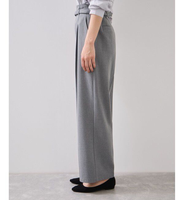 VIS「Hot Beautyベルテッドスリムストレートパンツ/イージーケア」|チノ|