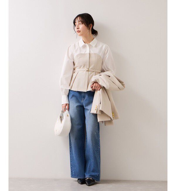 VIS「【美easy】コンフォートボウタイドッキングシャツ/イージーケア・2WAY」|シャツ・ブラウス|