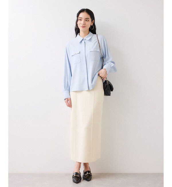 VIS「メタル釦シャツブラウス/イージーケア」|シャツ・ブラウス|