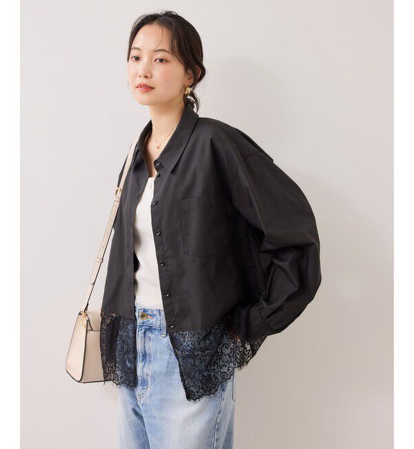 VIS「裾レースドッキングシャツ」|シャツ・ブラウス|