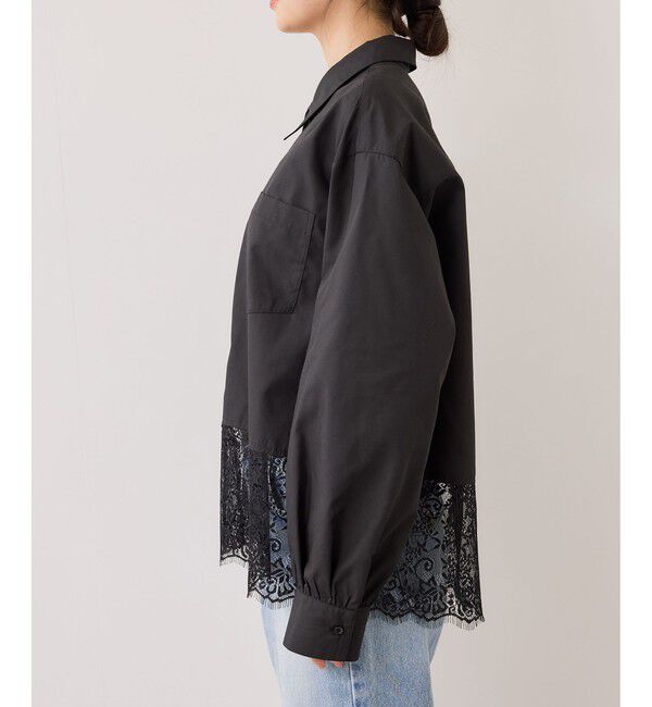 VIS「裾レースドッキングシャツ」|シャツ・ブラウス|