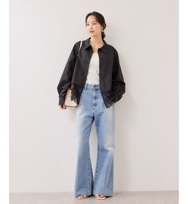 VIS「裾レースドッキングシャツ」|シャツ・ブラウス|