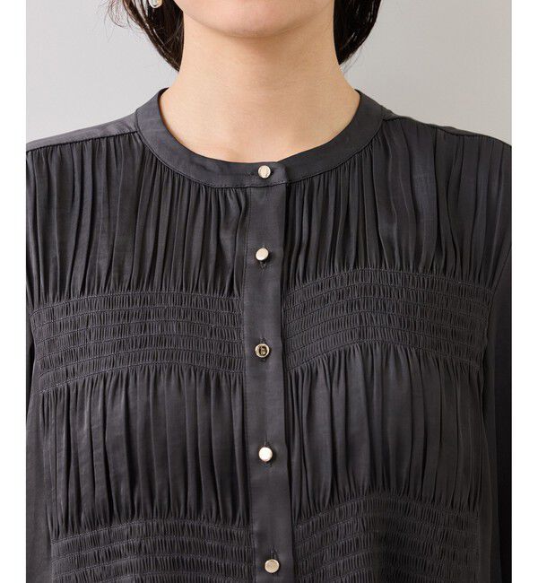 VIS「エアリーサテンシャーリングブラウス/イージーケア」|シャツ・ブラウス|