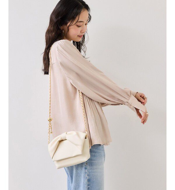 VIS「エアリーサテンシャーリングブラウス/イージーケア」|シャツ・ブラウス|