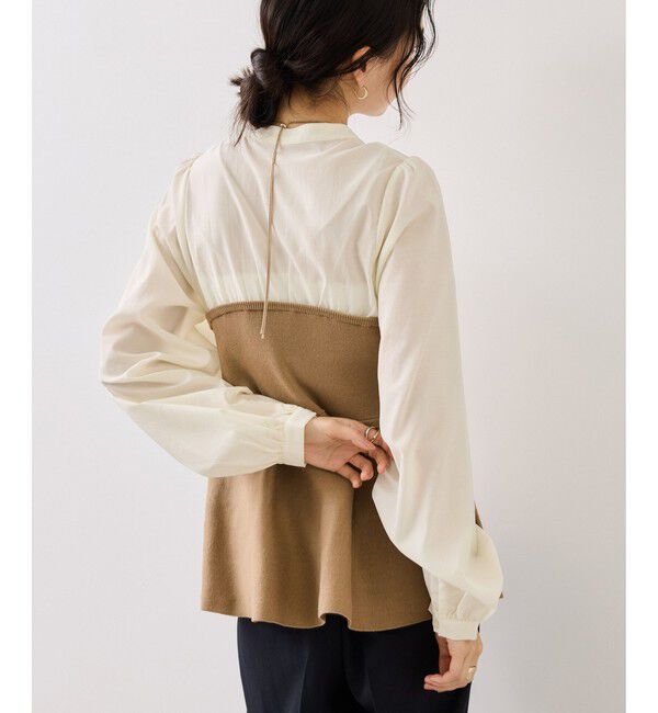VIS「ペプラムニットドッキングブラウス」|シャツ・ブラウス|